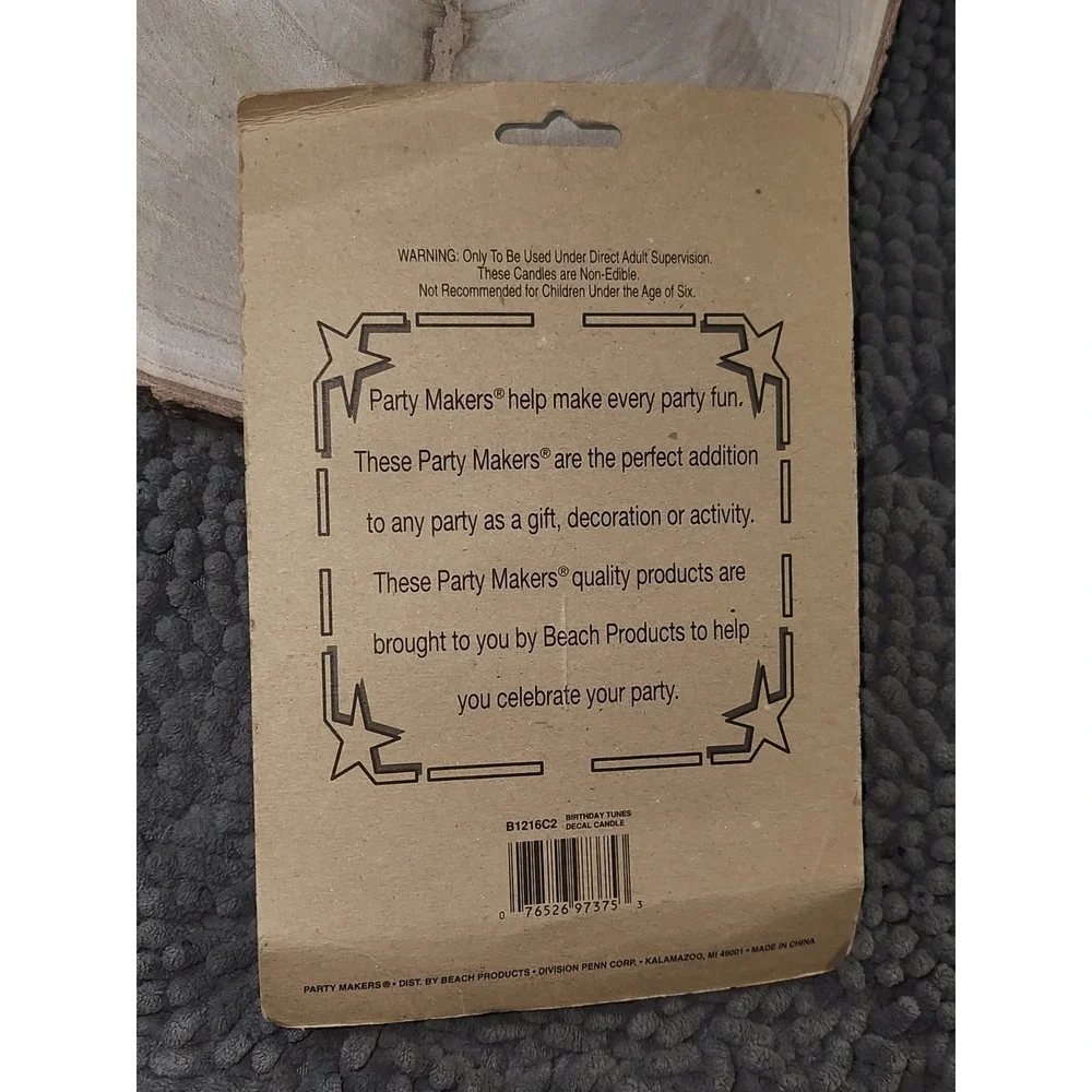 Vintage Party Makers-Birthday Tunes-Happy Birthday Toppers Candles 4 Piece~NEW